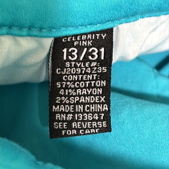 Celebrity Pink Jayden Skinny Pant Junior’s Size 13 Blue New - Picture 7 of 8